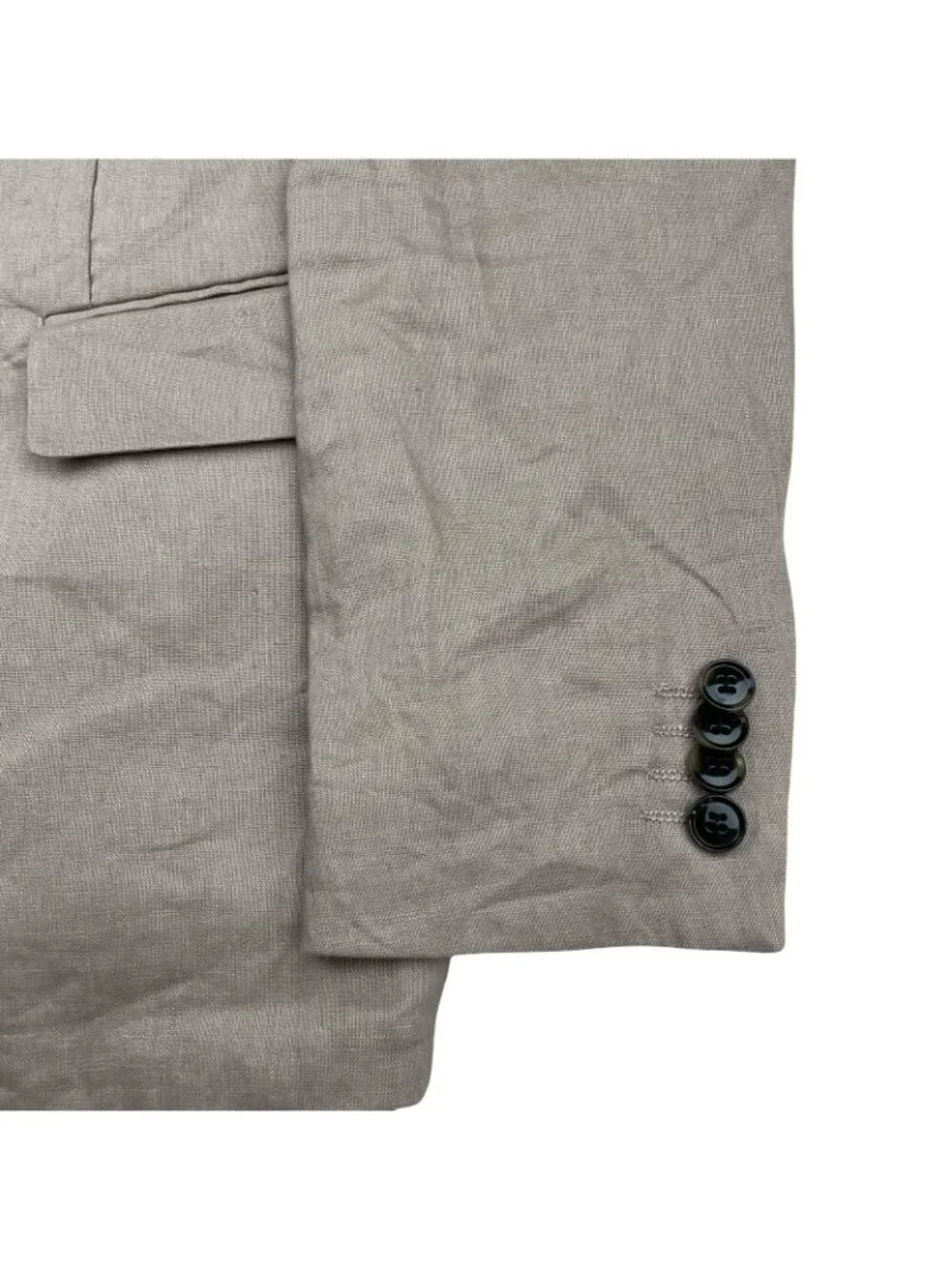 H&M Men's 100% Linen Slim Fit 2-Button Blazer Beige • 34R